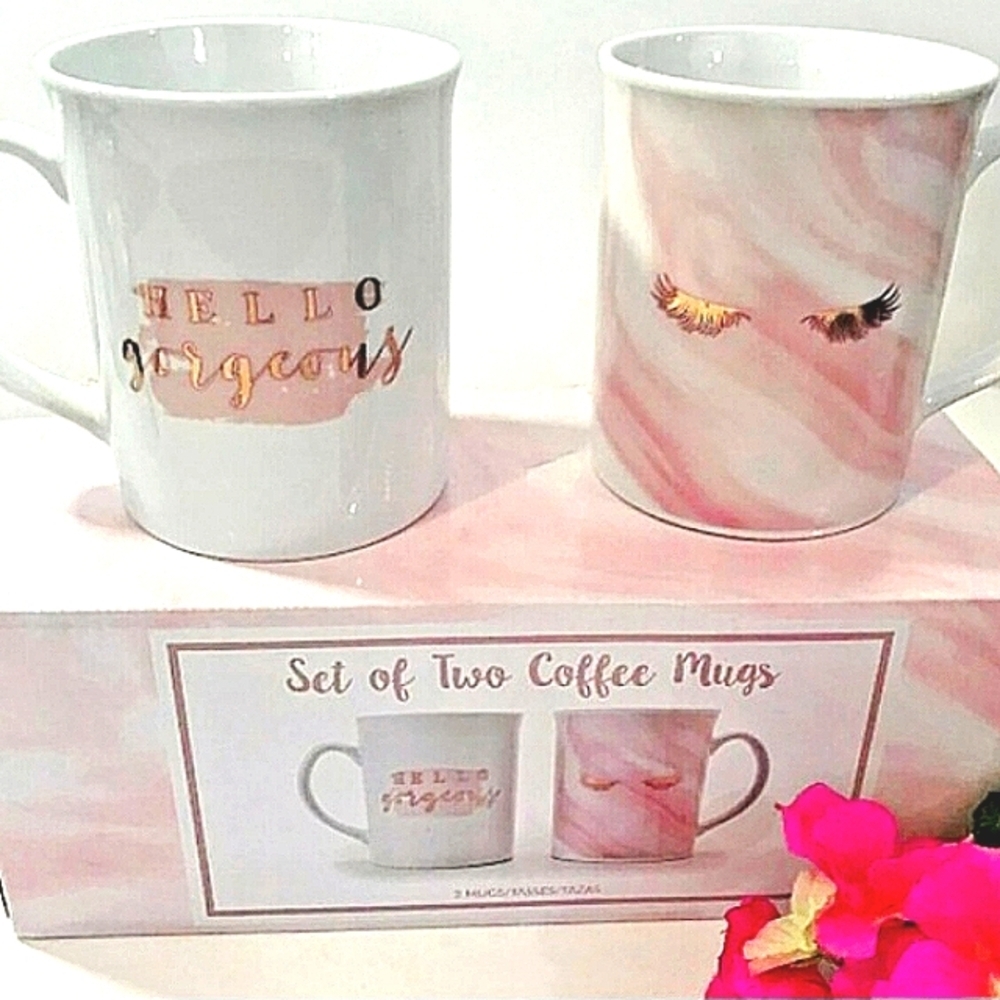 Arcadia Beauty Labs Mugs Hello Gorgeous Pink Gold
